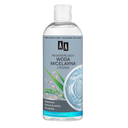 AA, Skin Food, regenerująca woda micelarna z ryżem do cery normalnej i mieszanej, 400 ml AA