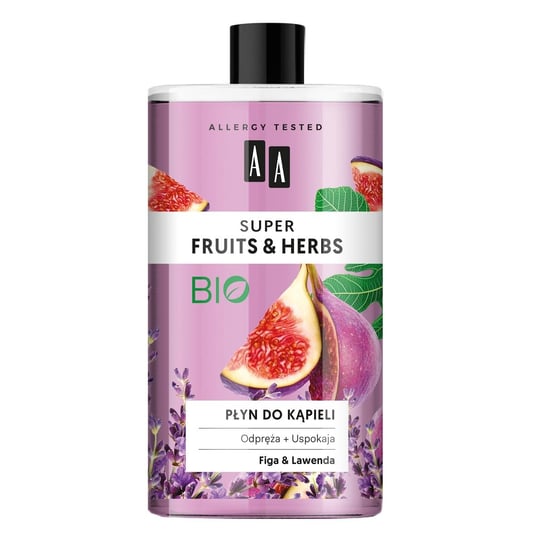AA, Super Fruits & Herbs, płyn do kąpieli Figa i Lawenda, 750 ml AA