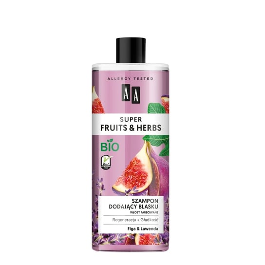 AA, Super Fruits & Herbs, szampon dodający blasku figa & lawenda, 500 ml AA