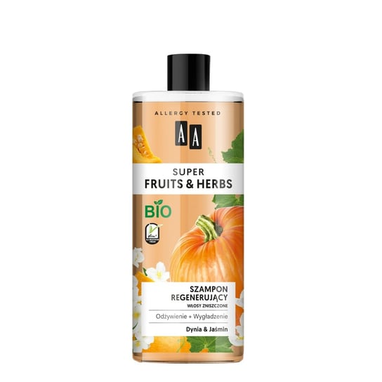 AA, Super Fruits & Herbs, szampon regenerujący dynia & jaśmin, 500 ml AA
