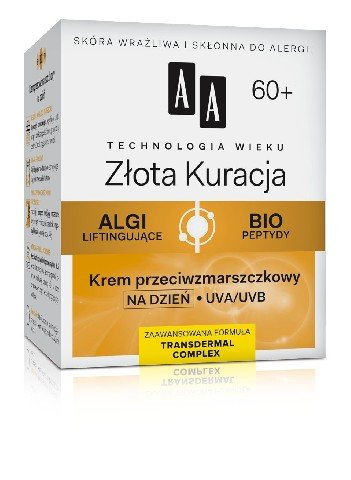 AA, Technologia Wieku Złota Kuracja 60+, krem przeciwzmarszczkowy na dzień, 50 ml AA