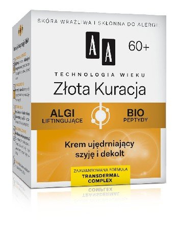 AA, Technologia Wieku Złota Kuracja 60+, krem ujędrniający szyję i dekolt, 50 ml AA