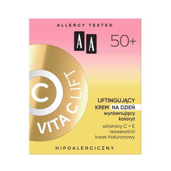 AA Vita C Lift 50+ Liftingujący krem na dzień wyrównujący koloryt 50ml AA