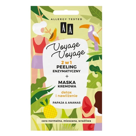 AA Voyage Voyage Peeling enzymatyczny + maska kremowa 2w1 Papaja & Ananas 2x5ml AA
