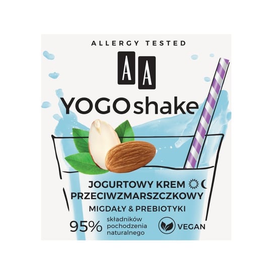 AA, Yogo Shake, krem przeciwzmarszczkowy, Migdał, 50 ml AA