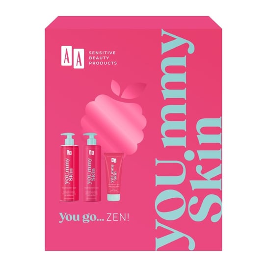 Aa, You.mmy Skin Raspberry Zen, zestaw prezentowy Kosmetyków Multinawilżających, 3 Szt. AA