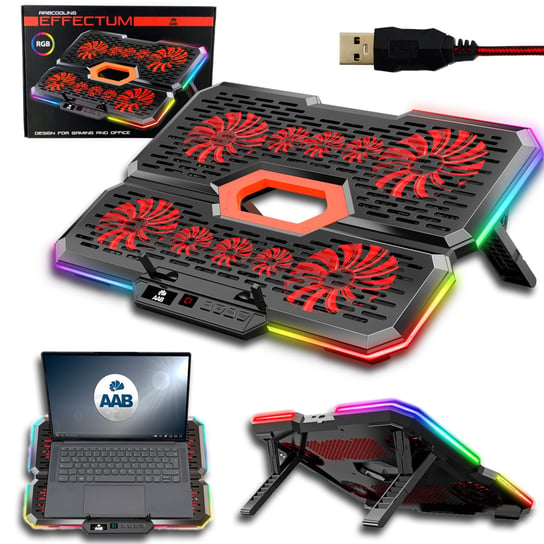 AABCOOLING EFFECTUM CICHA PODKŁADKA CHŁODZĄCA POD LAPTOP-a PODSTAWKA DO NOTEBOOK-a RGB 9-17" AABCOOLING