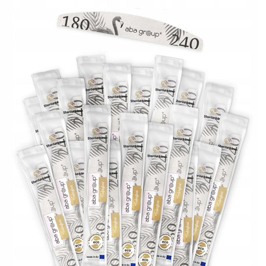 Aba Group Pilnik do Paznokci Łódka 180/240 Slim Sterile Zestaw 25szt. aba group