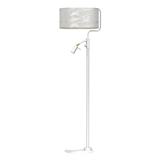 Abażurowa lampa podłogowa Senso z regulacją biała złota Milagro