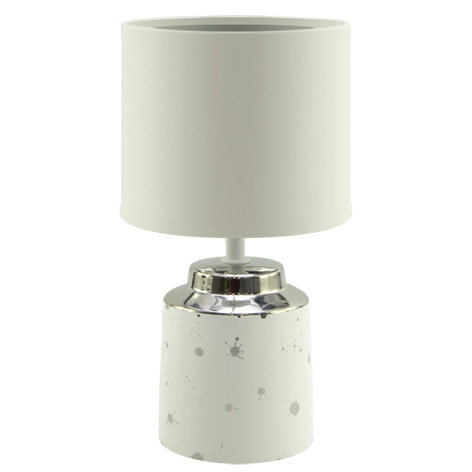 Abażurowa LAMPA stołowa HELENA 03787 Ideus ceramiczna LAMPKA stojąca biała IDEUS