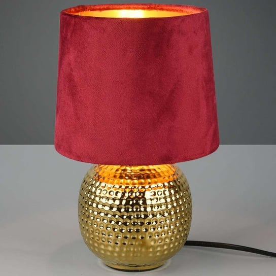 Abażurowa LAMPA stołowa SOPHIA R50821010 RL Light stojąca LAMPKA nocna na biurko ceramiczna czerwona złota RL Light