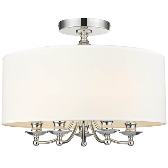 Abażurowa lampa sufitowa Abu Dhabi salonowa biała chrom Cosmolight