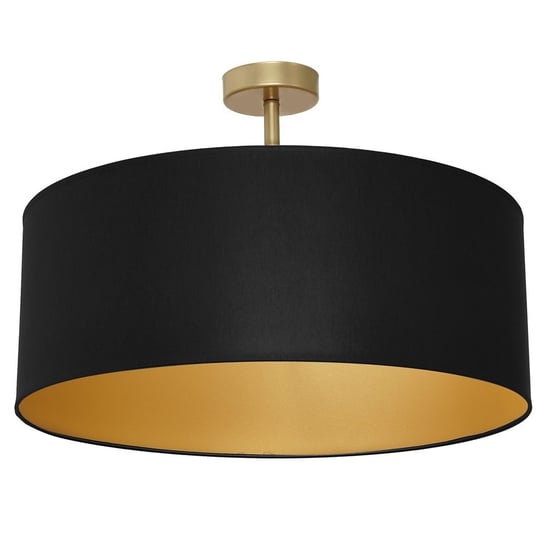 Abażurowa lampa sufitowa Ben salonowy plafon okrągły czarny złoty Milagro