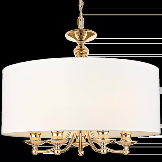 Abażurowa lampa wisząca Abu Dhabi na łańcuchu biały złoty Cosmolight