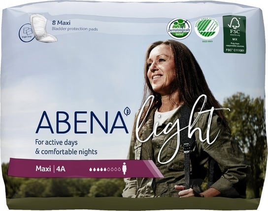 Abena, Wkładki higieniczne dla kobiet, Light Maxi 4A - 8szt. Abena