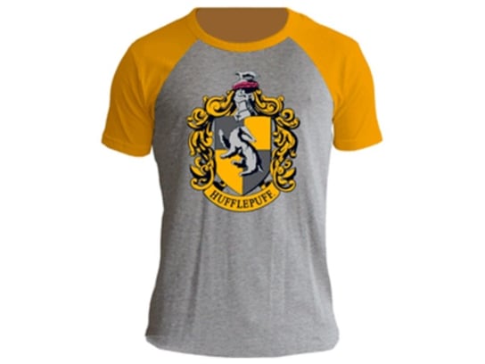ABYstyle - Harry Potter - Tshirt - Hufflepuff - Mężczyźni - Szary i żółty - Premium (M) Gris Inna marka