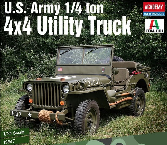 Academy, Model plastikowy U.S. Army 1/4 ton 4x4 Utility Truck 1/24 Academy