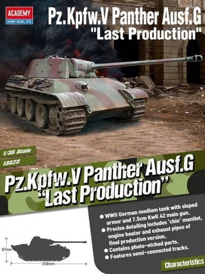 Academy, Pz.Kpfw.V Pantera Ausf.G późna produkcja (GXP-671948), Plastikowy, Model do sklejania Academy