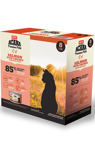 Acana Cat Premium Pate Salmon Chicken 8X85G Acana