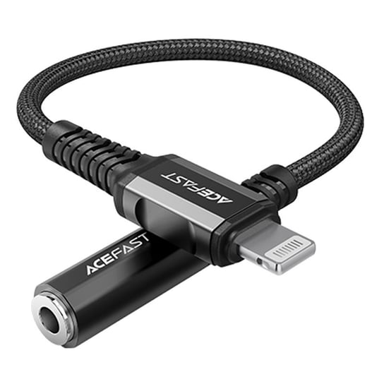 Acefast kabel audio MFI Lightning - 3,5mm mini jack (żeński) 18cm, AUX czarny (C1-05 black) Acefast