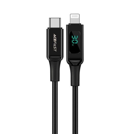 Acefast kabel MFI USB Typ C - Lightning 1,2m, 30W, 3A czarny (C6-01 Black) Acefast