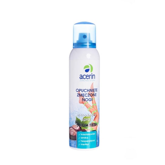 Acerin, zdrowe stopy, opuchnięte zmęczone nogi, chłodzący spray - cool fresh, 150 ml Acerin