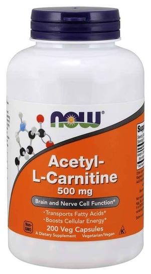 Acetyl L-Karnityna HCI 500 mg ( Suplement diety, 200 kaps.) Now Foods