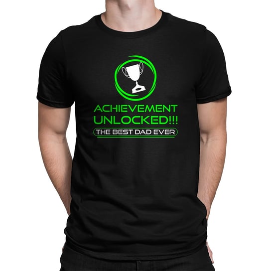 Achievement unlocked - the best dad ever - męska koszulka na prezent dla taty Koszulkowy