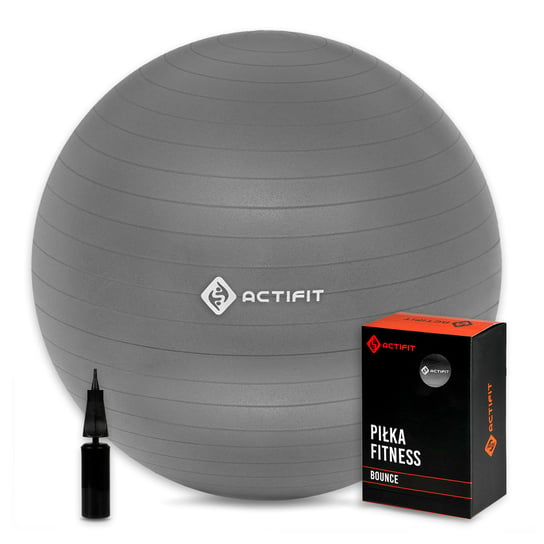 ACTIFIT, Piłka gimnastyczna Bounce z pompką, 65cm, szara ACTIFIT