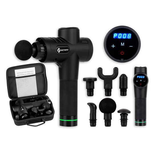 ACTIFIT, Pistolet do masażu Tender, 6 głowic + etui ACTIFIT