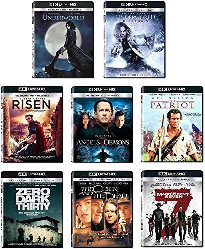 Action & Adventure Collection: Underworld / Underworld: Blood Wars / Risen / Angels & Demons / The Patriot / Zero Dark Thirty / The Quick and the Dead / The Magnificent Seven Various Directors
