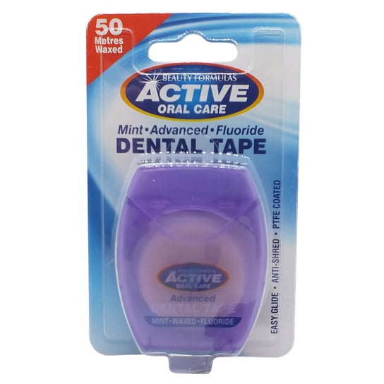 Active Oral Care, Dental Tape taśma miętowa woskowana z fluorem 50 metrów Active Oral Care