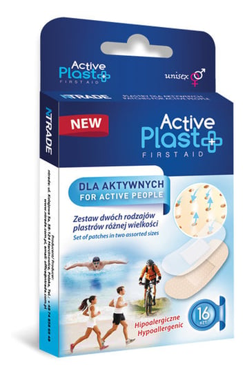 Active Plast, First Aid, plastry opatrunkowe, 16 szt. Active Plast