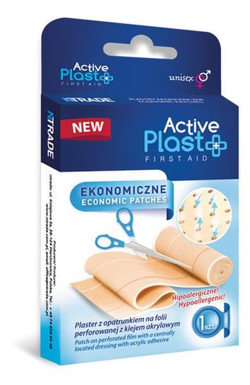 Active Plast, First Aid, plastry opatrunkowe ekonomiczne, 1 szt. Active Plast