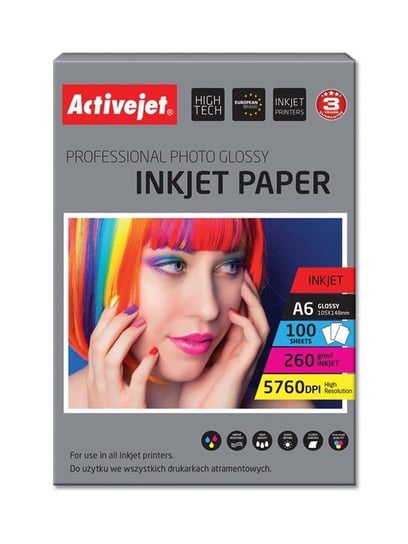 Activejet, AP6-260GR100, papier fotograficzny A6 Activejet