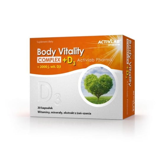 Activlab Pharma Body Vitality Complex + D3 2000 j.m., suplement diety, 30 kapsułek Activlab