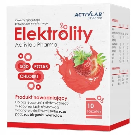 Activlab Pharma Elektrolity Produkt Nawadniający Truskawka 10 saszetek Activlab