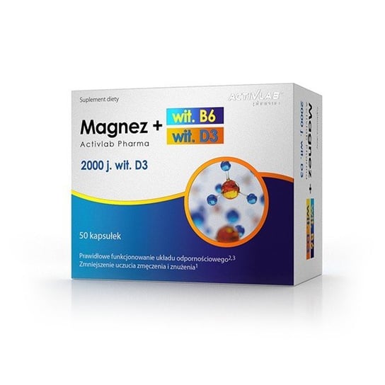 Activlab Pharma Magnez B6 + D3, suplement diety, 50 kapsułek REGIS