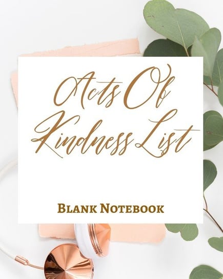Acts Of Kindness List - Blank Notebook - Write It Down - Pastel Rose Gold Pink - Abstract Modern Contemporary Unique Presence