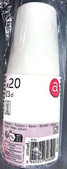Actuel kubki papierowe białe 230 ml 20 szt. Actuel