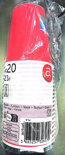 Actuel kubki papierowe czerwone 230 ml 20 szt. Actuel