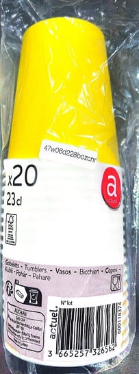 Actuel kubki papierowe żółte 230 ml 20 szt. Actuel