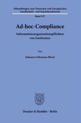 Ad-hoc-Compliance. Duncker & Humblot