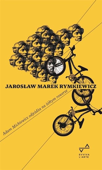 Adam Mickiewicz odjeżdża na żółtym rowerze Rymkiewicz Jarosław Marek