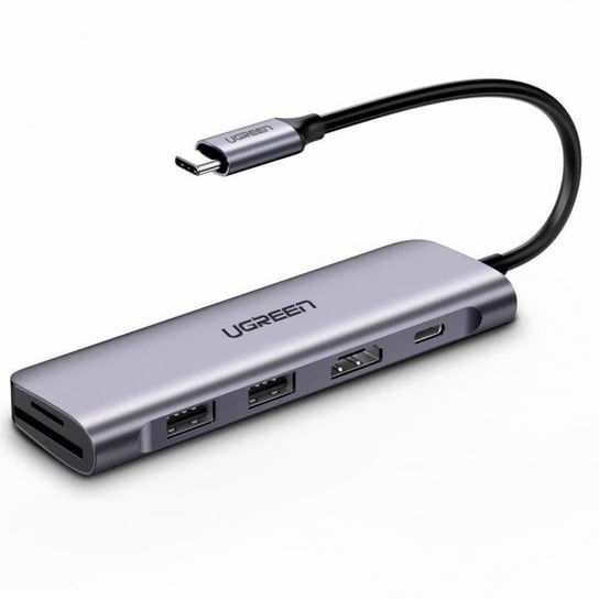 Adapter 6w1 UGREEN Hub USB-C do 2x USB 3.0, HDMI, SD/MicroSD, PD uGreen