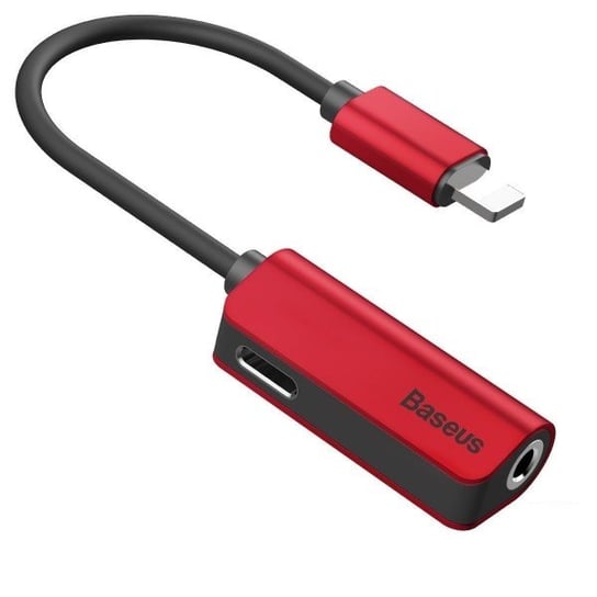 Adapter Audio BASEUS L32 Lightning do Mini Jack 3.5mm i lightning, czerwony Baseus