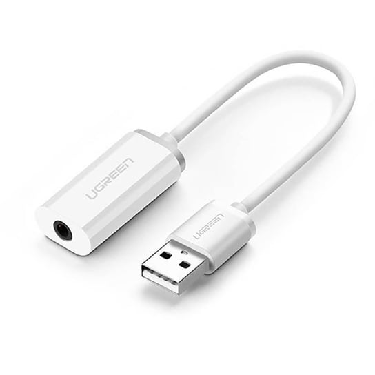 Adapter audio UGREEN US206, USB do Mini Jack 3.5mm AUX (biały) uGreen