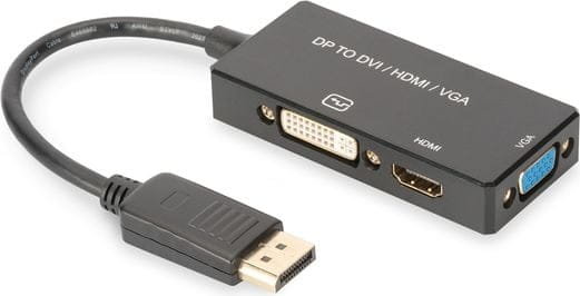 Adapter AV Assmann DisplayPort - HDMI - D-Sub (VGA) - DVI czarny (AK-340418-002-S) Assmann