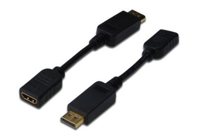 Adapter DisplayPort - HDMI ASSMANN AK-340408-001-S, 0.15 m Assmann