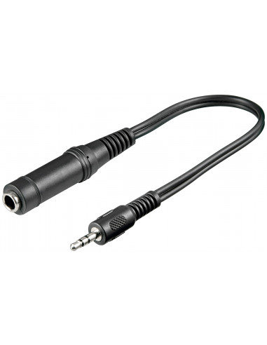Adapter do słuchawek, wtyk 3,5 mm na gniazdo 6,35 mm - Długość kabla 0.2 m Goobay